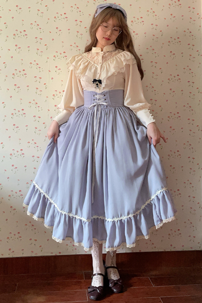 Sketch Wild Rose Elegant Herringbone Lolita Skirt