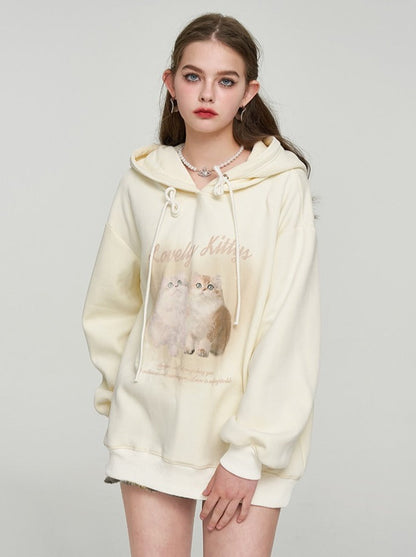 Fairy Cat Over Hood Hooded Hoodie