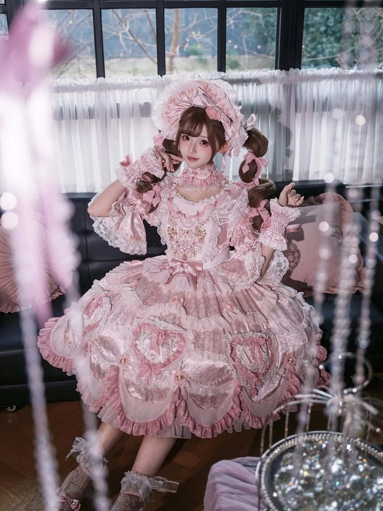 【2月22日予約締切】アンティークベリーローズロマンティックファンタジーロリータショートドレス