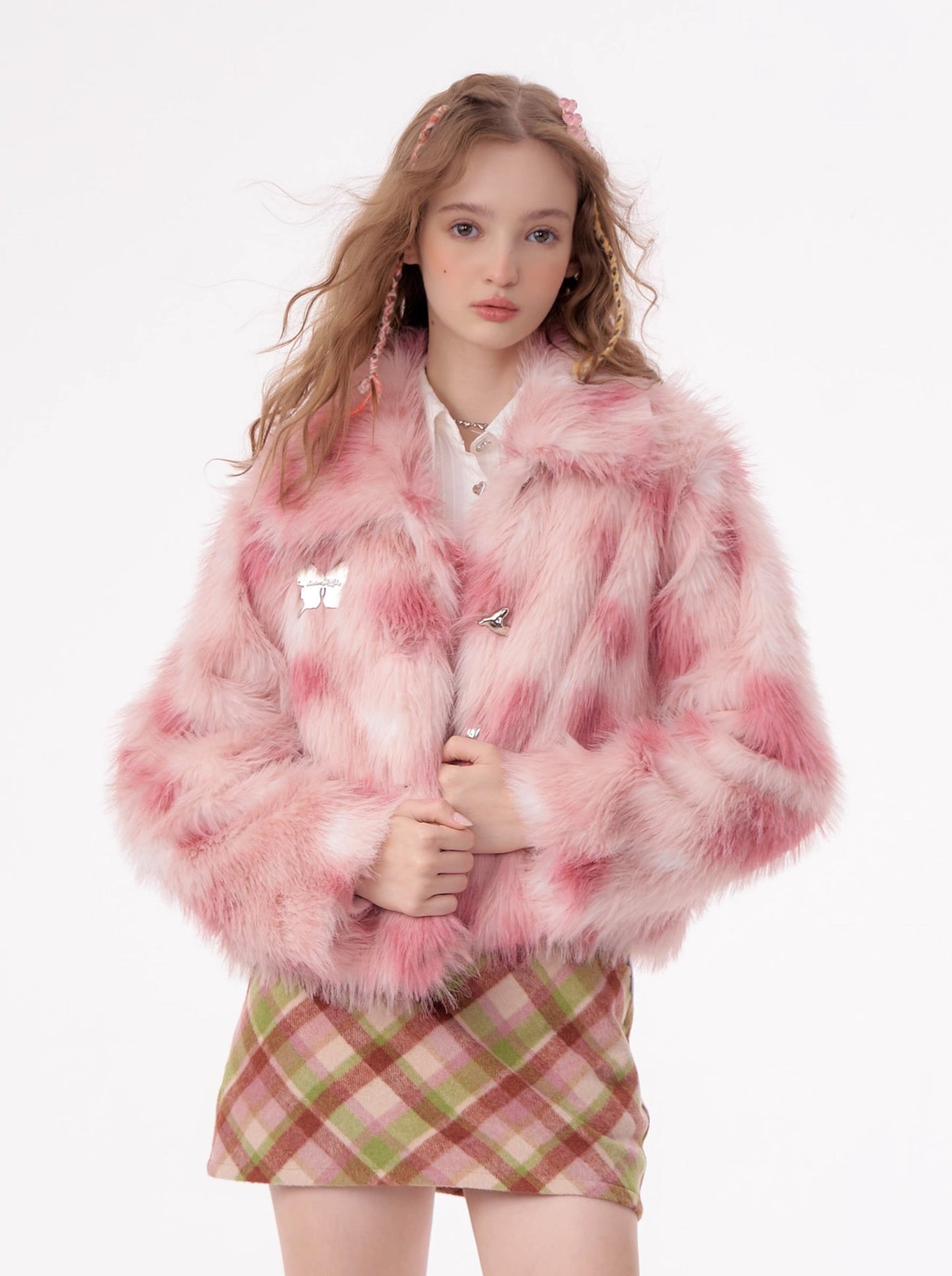 Fur Dot Design American Retro Doll Coat