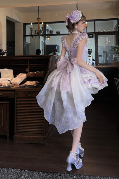 【予約商品】バレエスタイルエレガントドレス+ハット+ヘアバンド+リボンテール