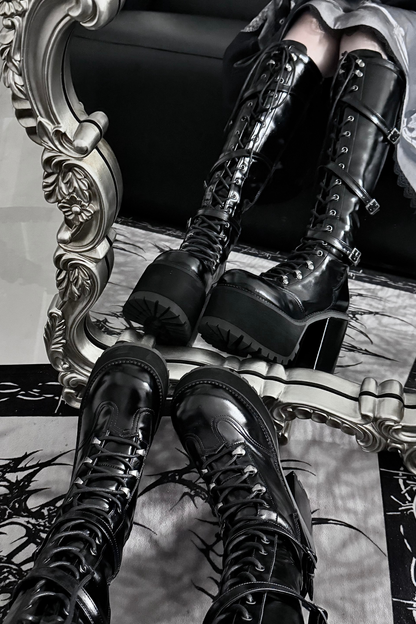 【4月4日予約締切】レースゴシックスエードレースアップブーツ