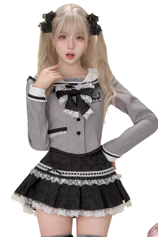 Dark Sweet Girly Tops + Cake Skirt