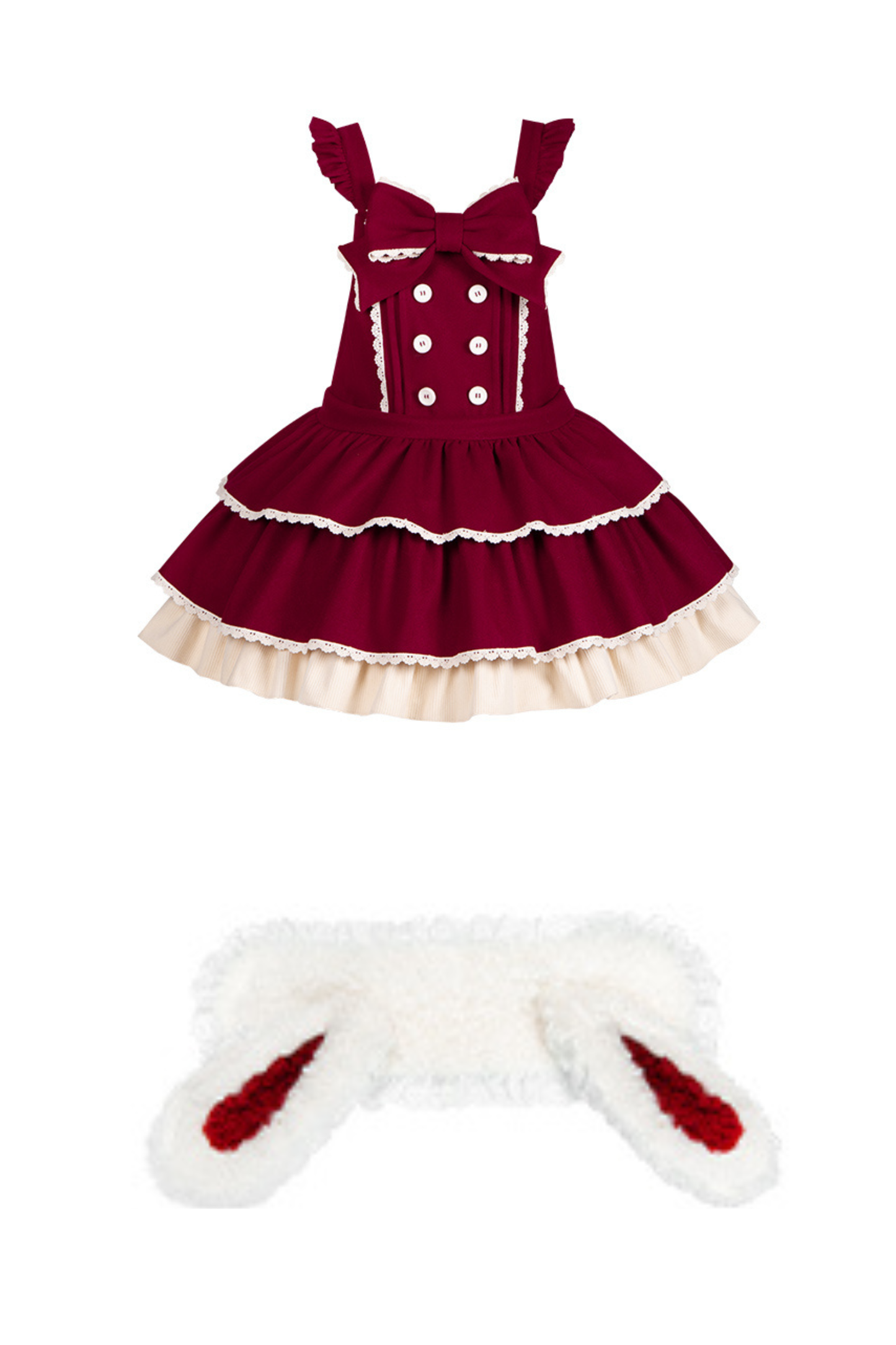 ドールロリータドレス+トップス+アニマルレッグループ+アニマルヘアバンド