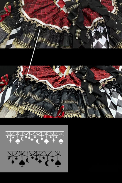 【12月26日予約締切】サーカスクイーンブラックアンドレッドロリータピエロドレス＋フルセットA/B