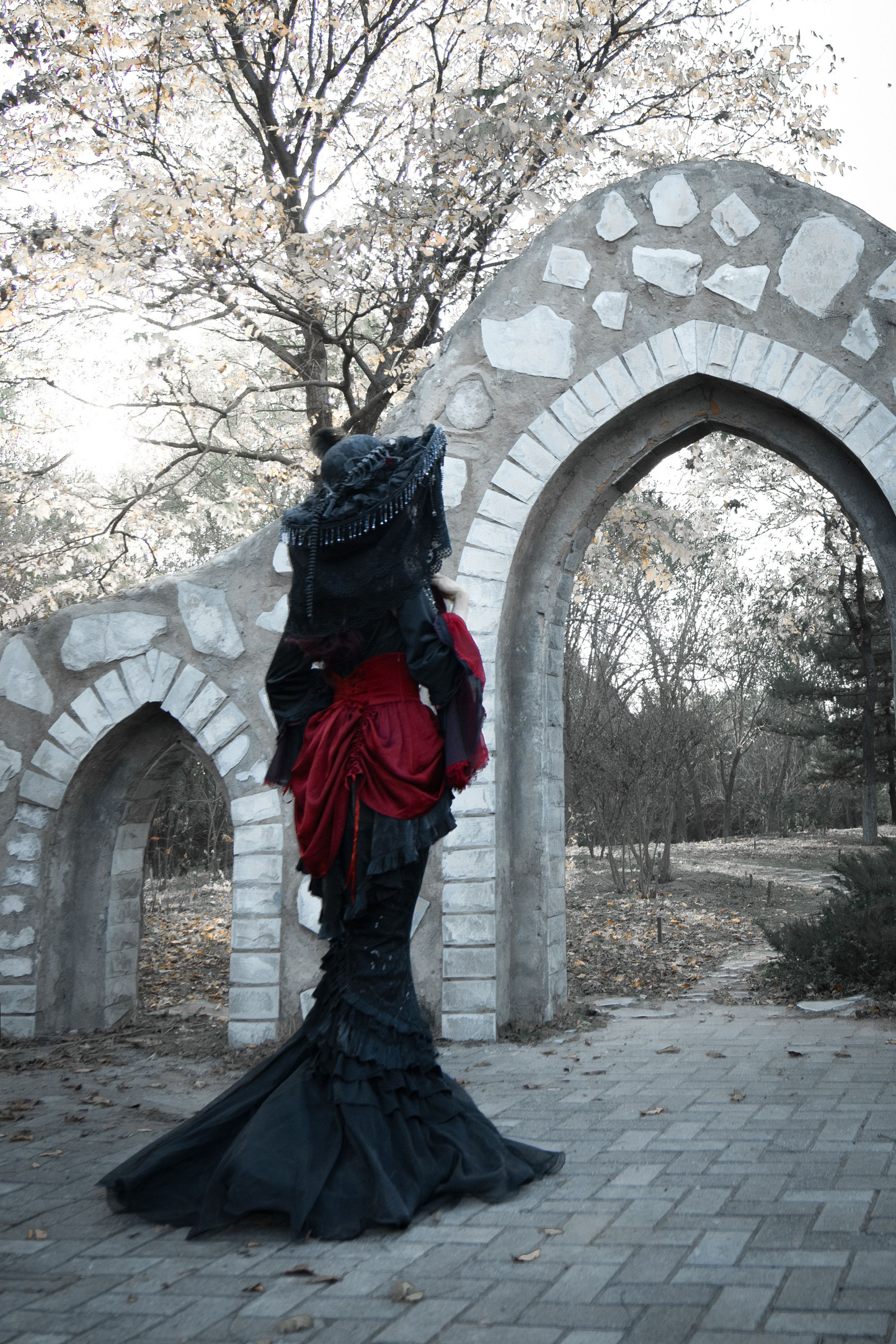 ダークフラワーゴシックロリータセットアップ