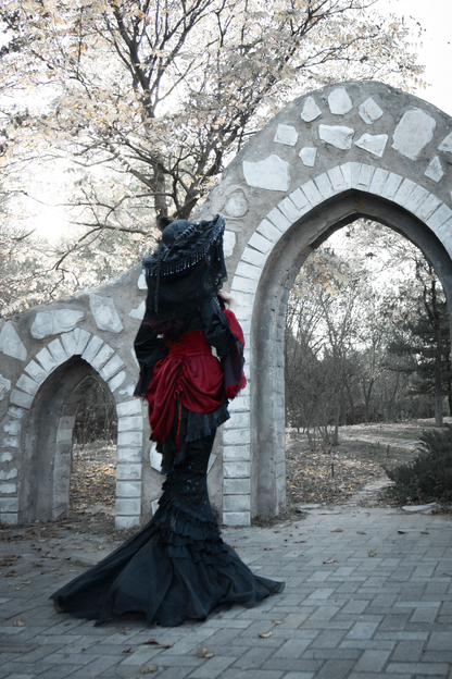 ダークフラワーゴシックロリータセットアップ