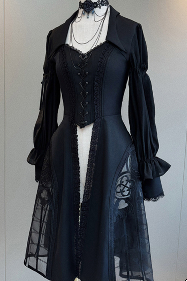 Gothic Lolita Jumper Skirt + Dark Top + Girdle