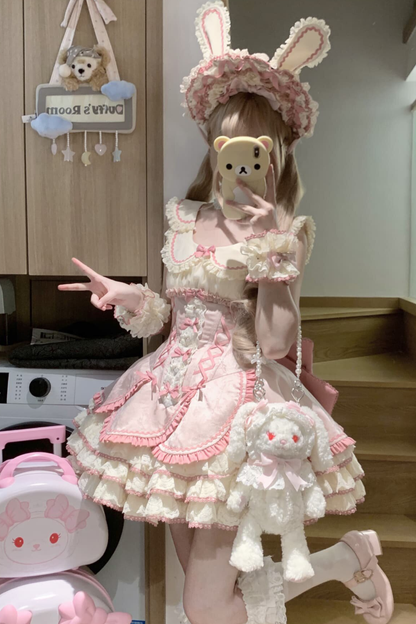 Magical Girl Lolita Dress + Bonnet + Pendant + Sleeves