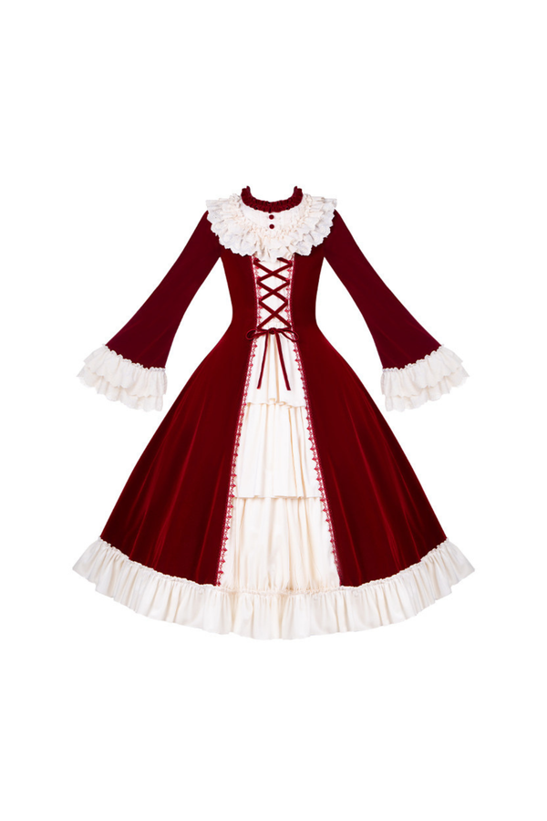 クラシカルエレガントドレス+カラー+リボン+ハット