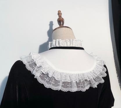 【3月1日予約締切】ムーンクロスジュリエットスリーブブラックベルベットゴシックドレス＋アクセサリー