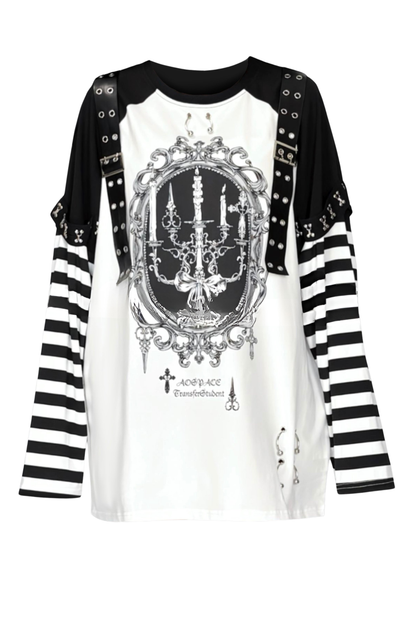 Painted hypoxia raglan blouse