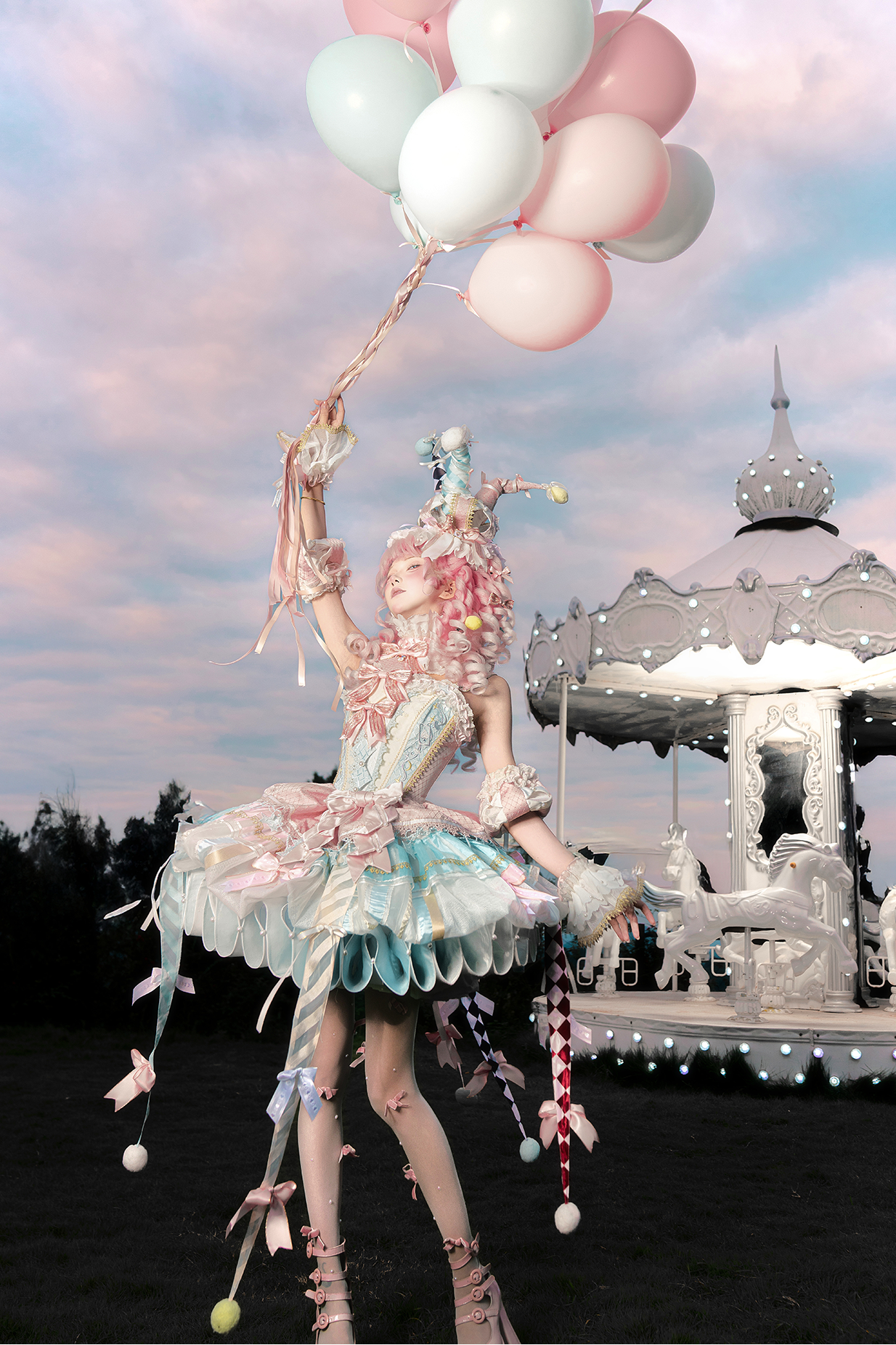 【12月26日予約締切】サーカスシリーズファンフェアキャンディカラーロリータピエロドレス＋フルセットA/B