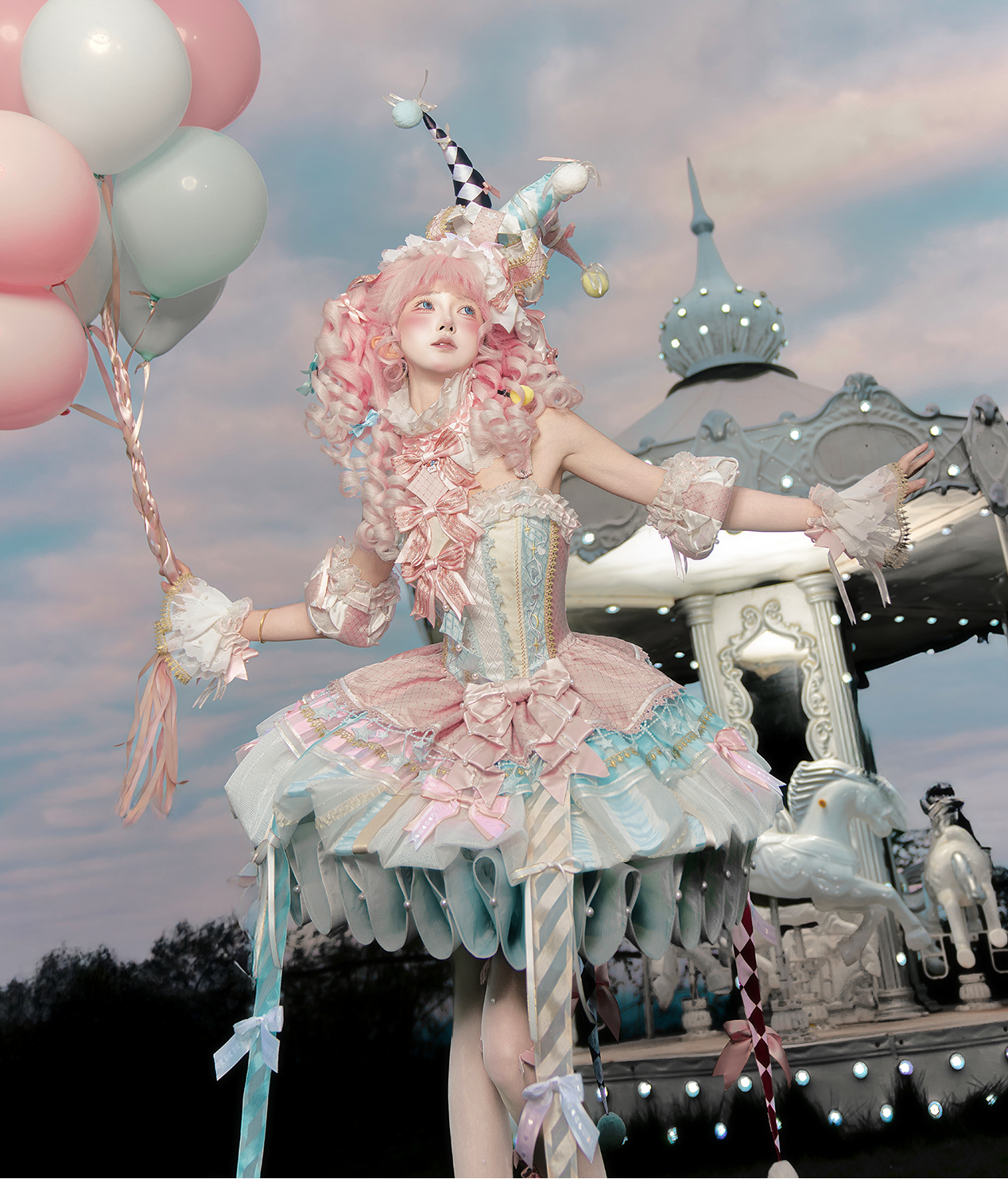 【12月26日予約締切】サーカスシリーズファンフェアキャンディカラーロリータピエロドレス＋フルセットA/B