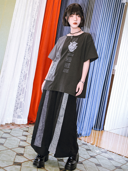 China Layered Drape Wide Leg Pants