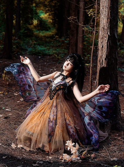 【12月16日予約締切】withered leaf butterfly2.0ゴシックロリータバタフライウイングドレスTypeA/B