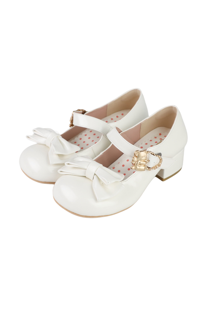 Glossy Sheep Bowknot Shoes