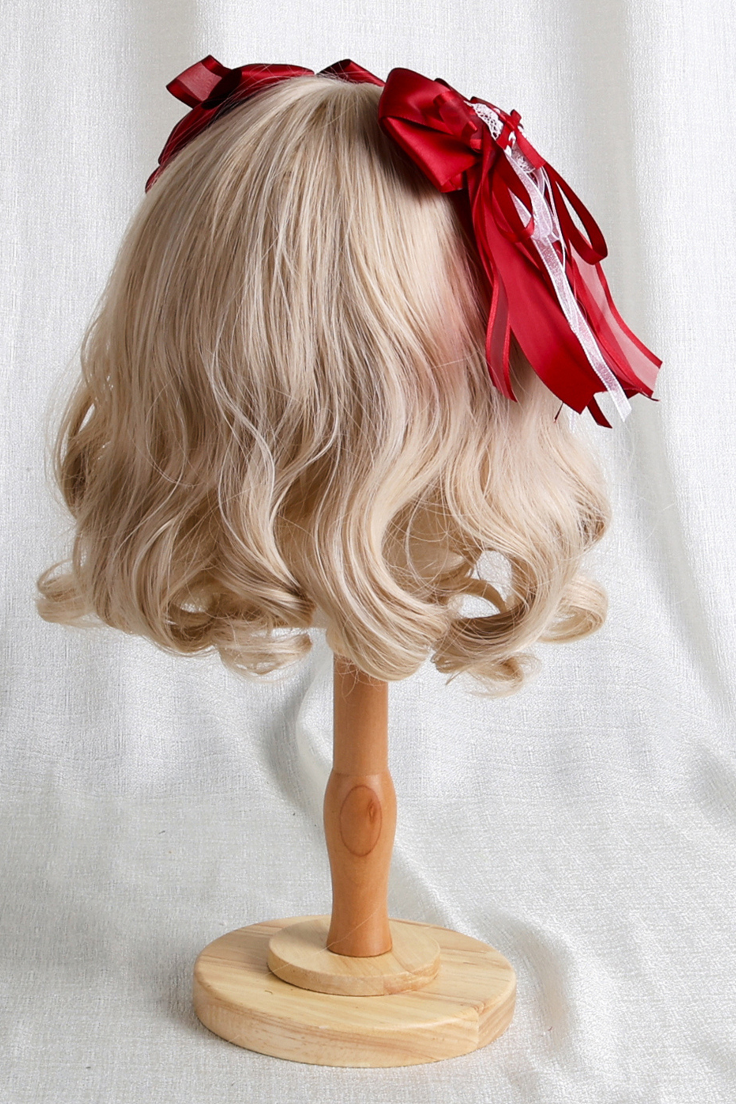 ローズレースロリータボンネット+ハット+ヘアバンド+クリップハット+クラウン