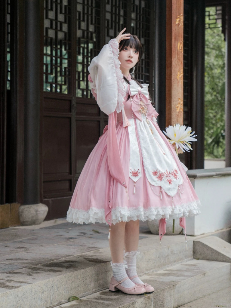 Ribbon China Sweet N'tique Lolita Suspender Dress