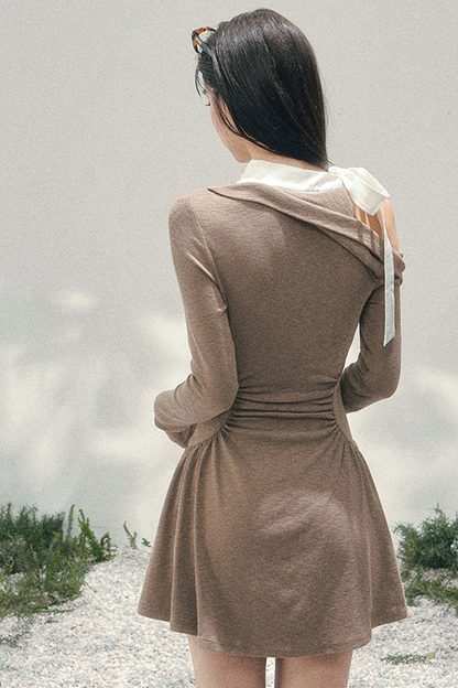 フレンチレースオフショルダードレス