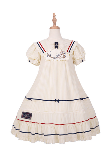 [Reservation Item] Marine Bear Design Doll Lolita Dress + Tie Top