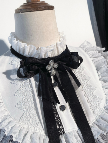 【3月1日予約締切】ムーンクロスジュリエットスリーブブラックベルベットゴシックドレス＋アクセサリー