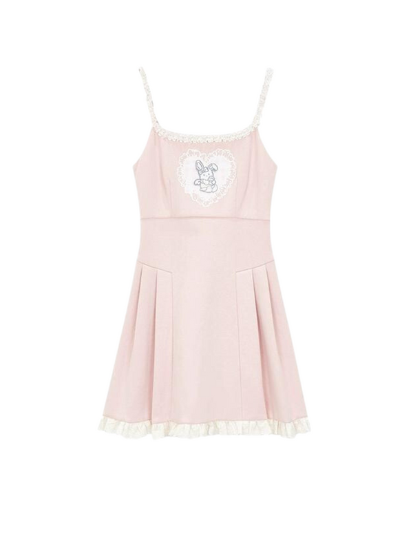 Strawberry Bobo Rabbit Dress + Lace Cardigan