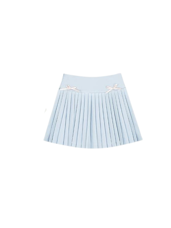 Apricot milk rabbit milk yellow vest + shirt + pleated skirt