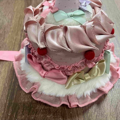 【8月20日予約締切】ピンク×パステルスイートロリータシリーズアクセサリー(ケーキハット・リストカフス・ヘアバンド・サッシュ)