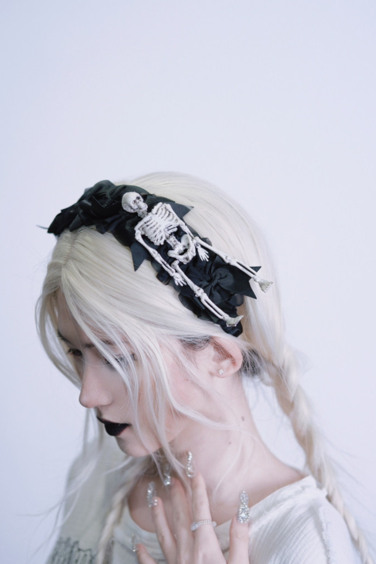 スカルリボンヘアーアクセサリー
