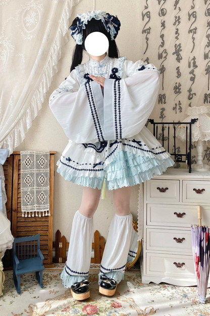 [3월 18일 예약마감] 차이나 드림 원피스 + 점퍼 스커트 + 소매 + 레그 워머 + 머리띠 + 칼라 + 클립 + 리본 + 공주 소매