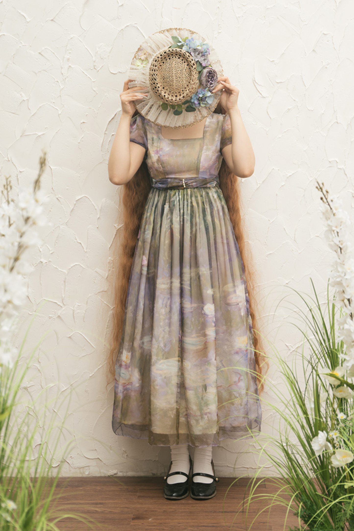 マーブルアートハイウエストマークロリータドレス