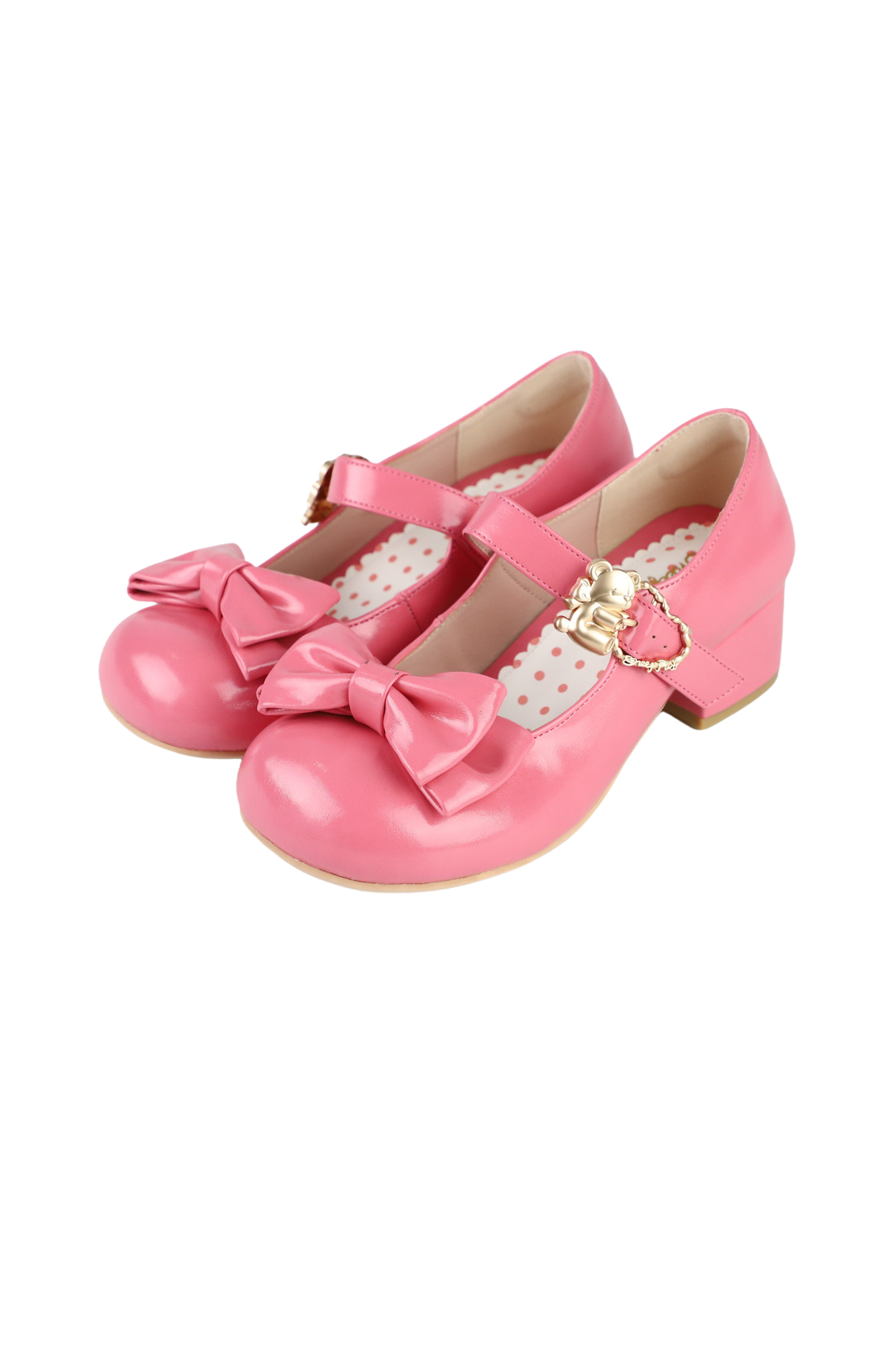 Glossy Sheep Bowknot Shoes