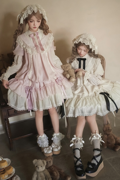【予約商品】ローズフリルロリータドレス+ドレス＋ベルト＋ブローチ＋リボン＋ヘッドバンド＋スリーブ