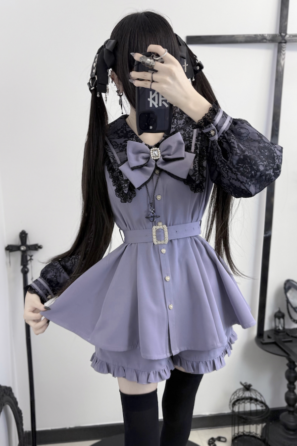 [Reservations] Dark Sweet Sailor Top + Ruffle Shorts