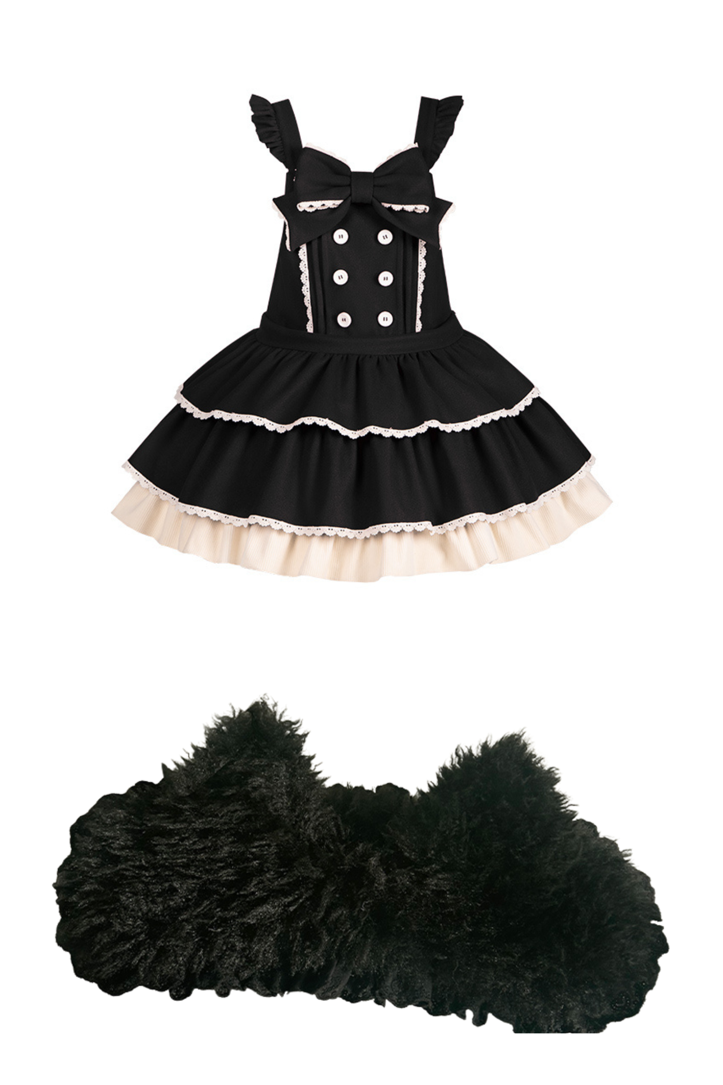 ドールロリータドレス+トップス+アニマルレッグループ+アニマルヘアバンド