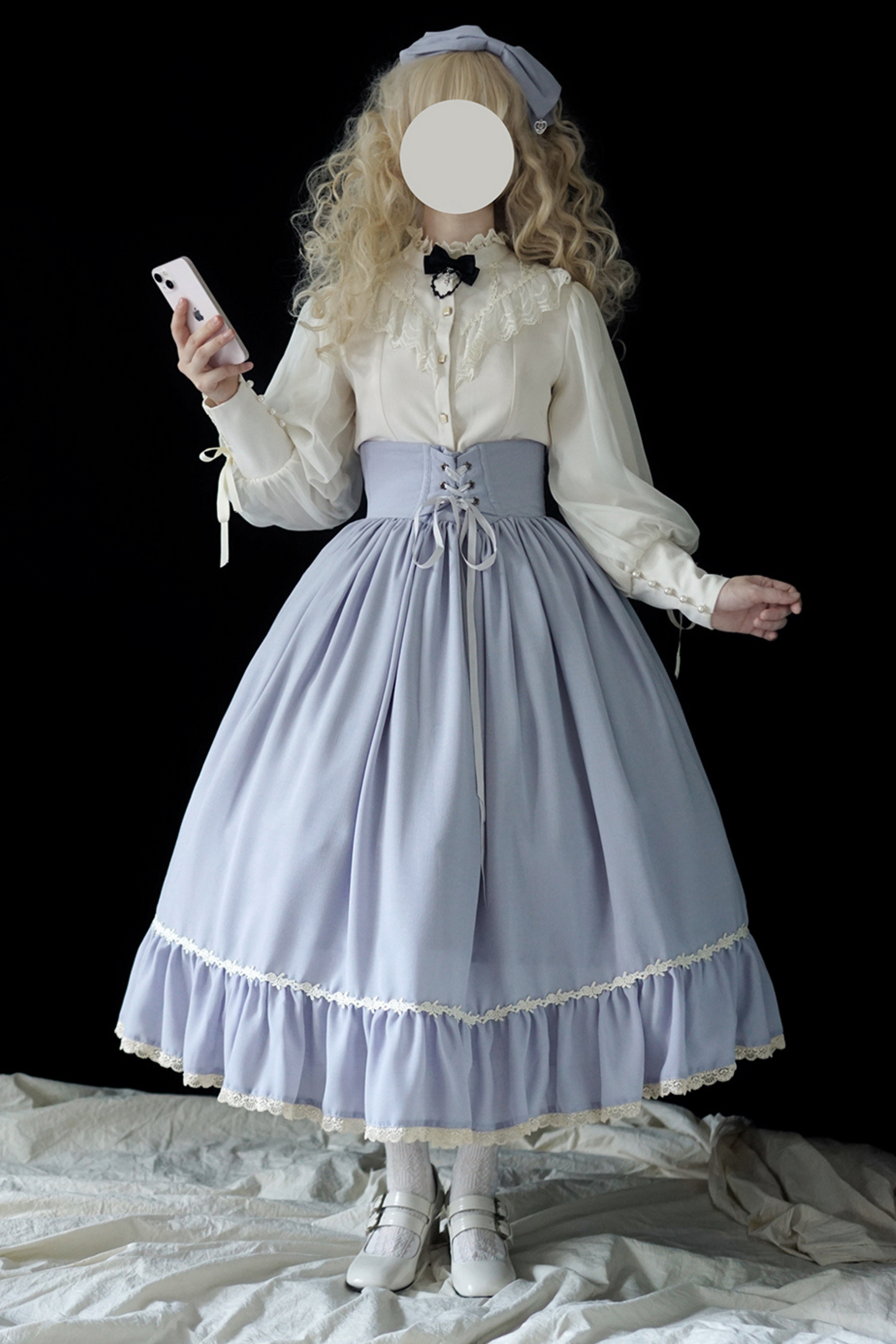 Sketch Wild Rose Elegant Herringbone Lolita Skirt