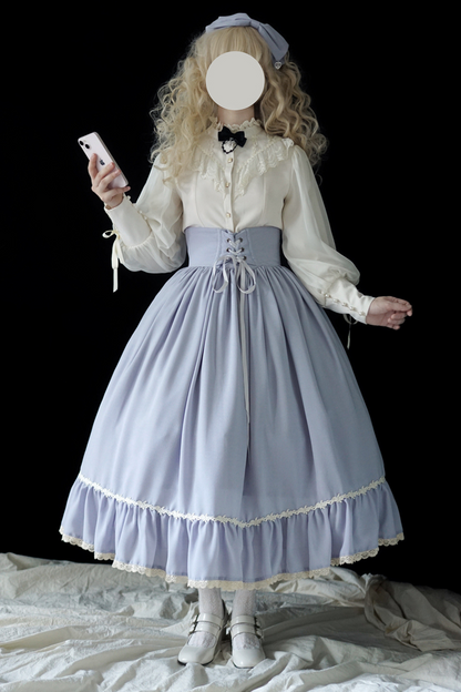 Sketch Wild Rose Elegant Herringbone Lolita Skirt