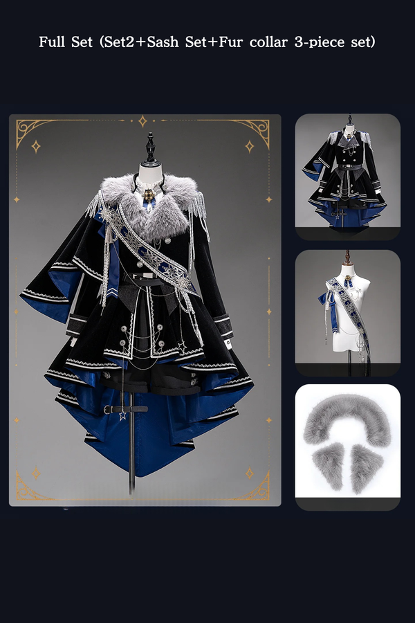 [Pre-order Deadline: December 7] Dark Blue & Black Royal Prince-Inspired Military Lolita Coordinated Outfit 1/2 + Complete Set in Ouji Style