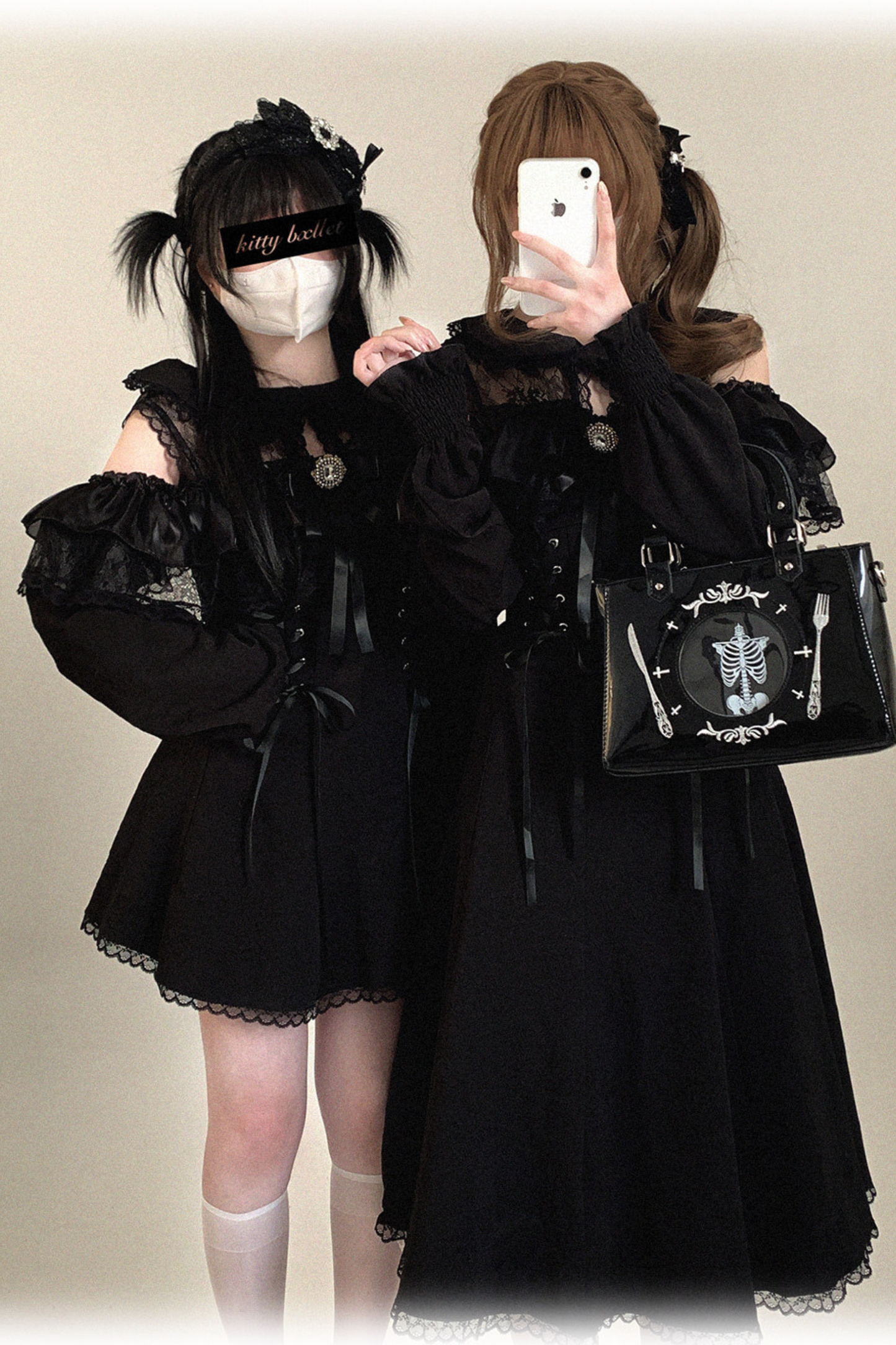 오프숄더 레이스업 레이스 원피스