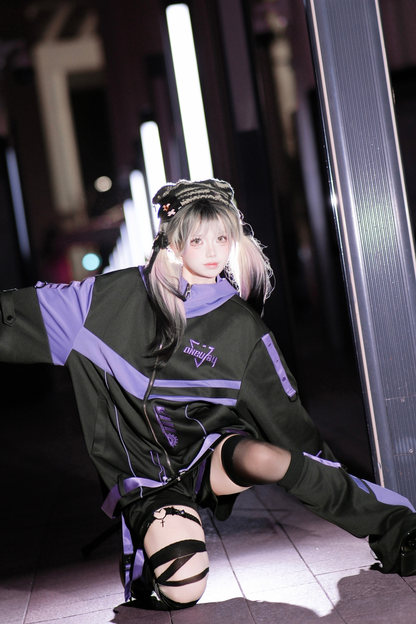 サブカルサイバージャケット+ショートパンツ+レッグカバー