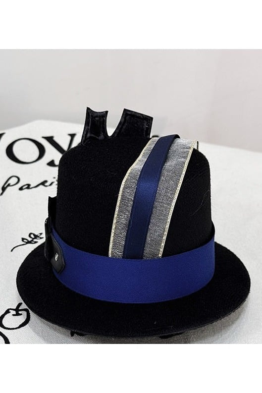 [Pre-order Deadline: September 13] Dark Blue/White Gothic Prince Mini Hat + Back Bow