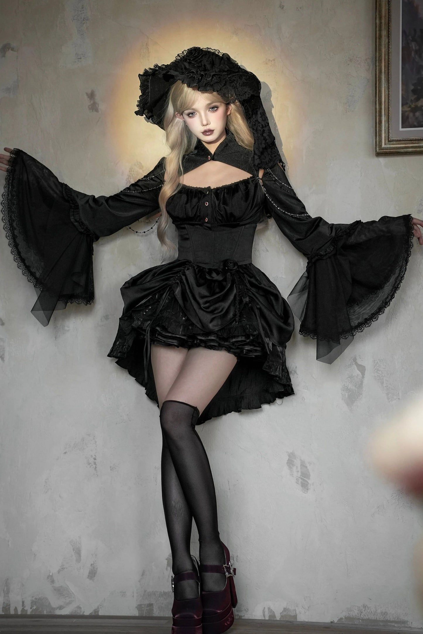 ダークフラワーゴシックロリータセットアップ