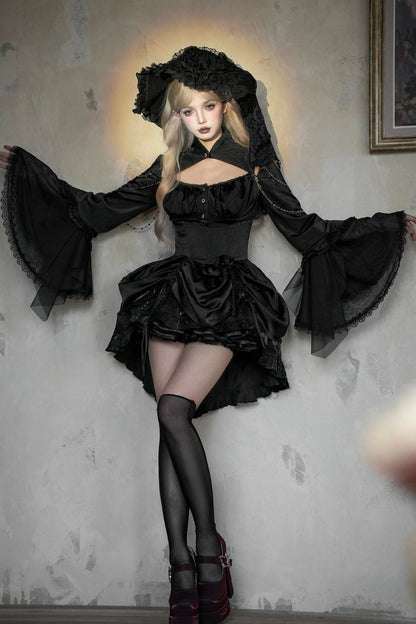 ダークフラワーゴシックロリータセットアップ