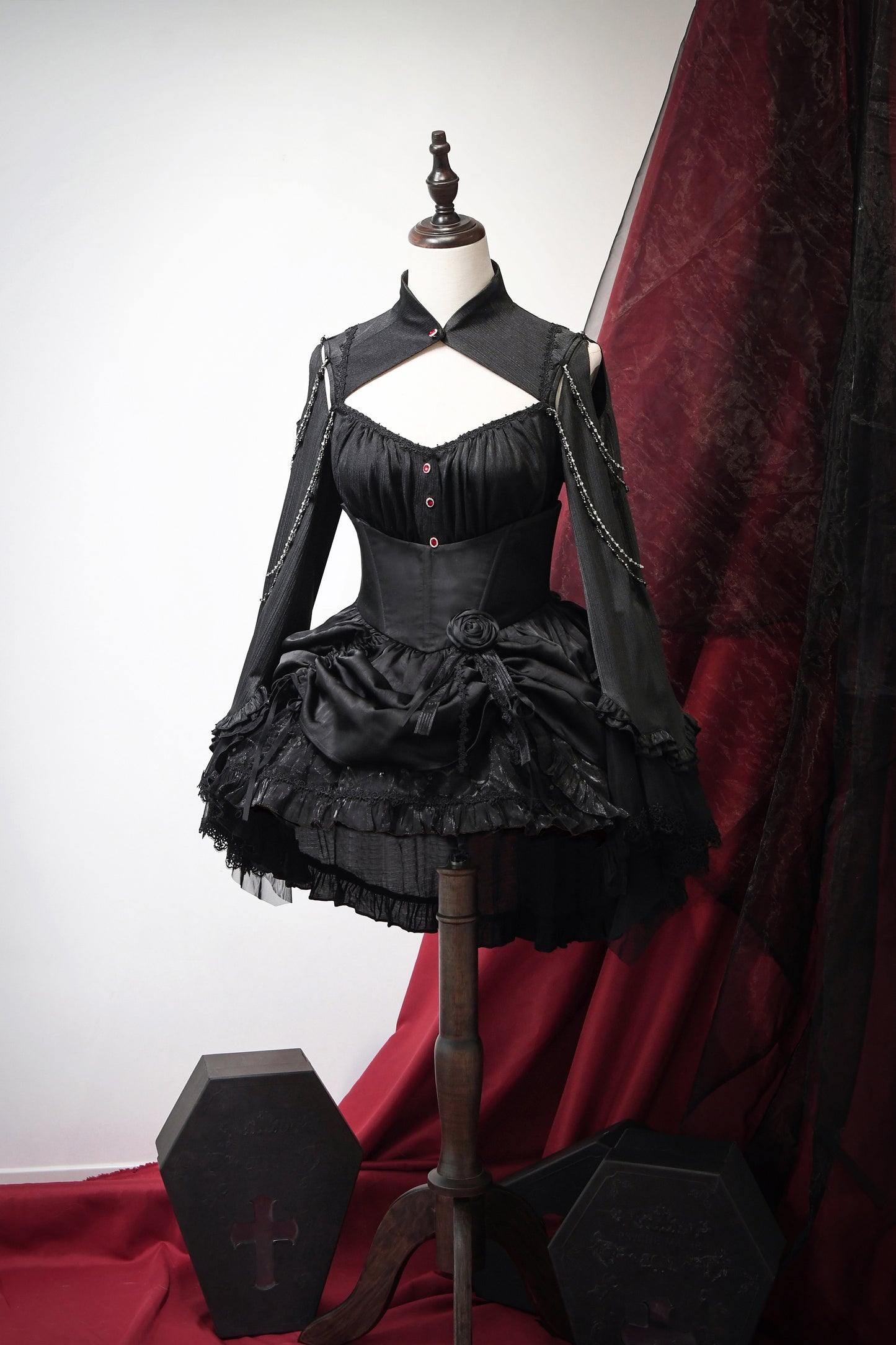 ダークフラワーゴシックロリータセットアップ