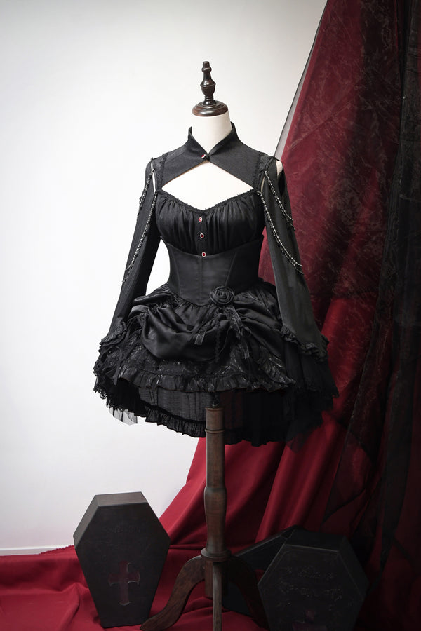 ダークフラワーゴシックロリータセットアップ