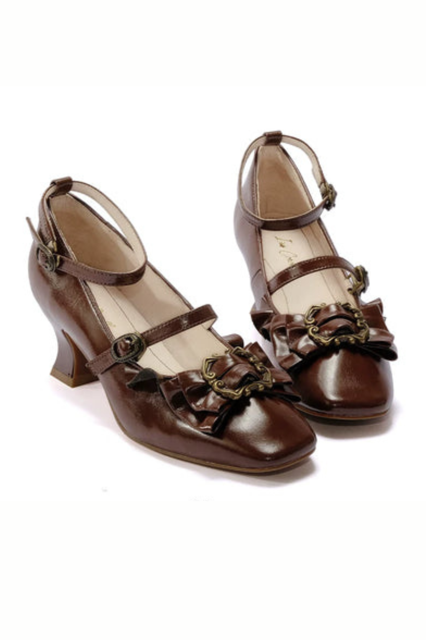 レザーリボンフリルロリータヒール