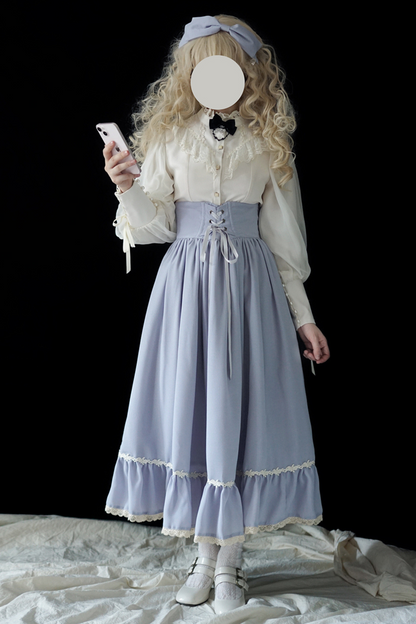 Sketch Wild Rose Elegant Herringbone Lolita Skirt