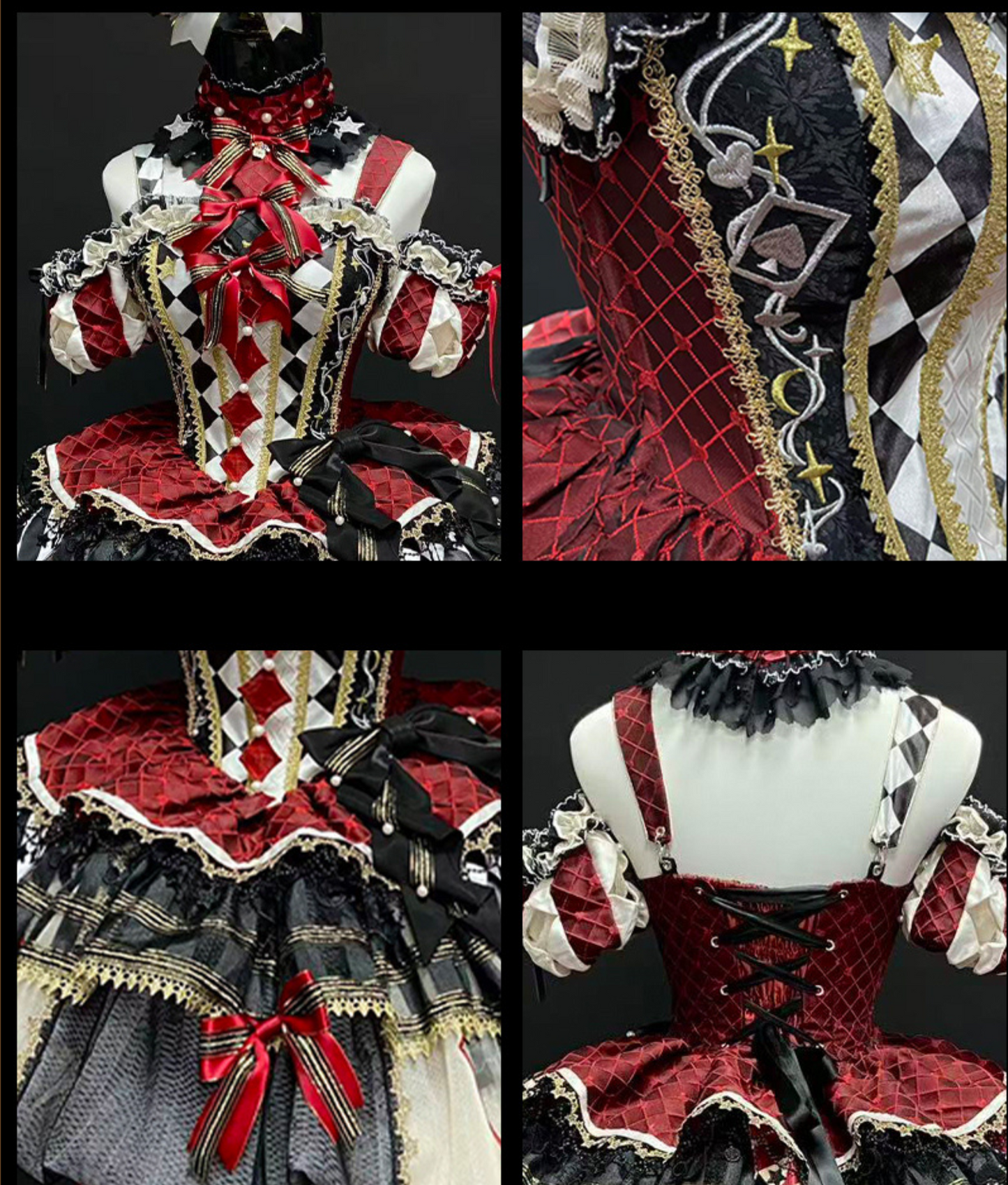【12月26日予約締切】サーカスクイーンブラックアンドレッドロリータピエロドレス＋フルセットA/B