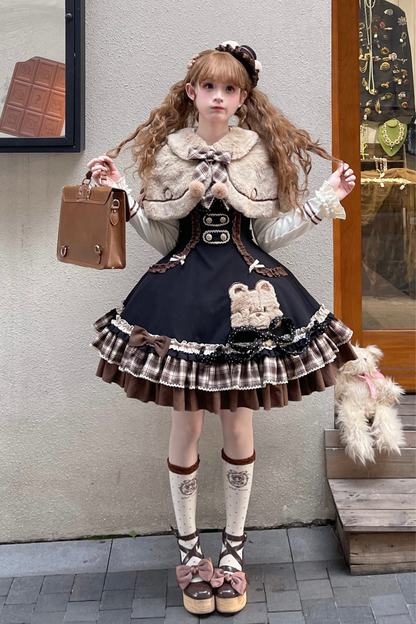 Bear Lolita Jumper Skirt + Top + Cape + Hat